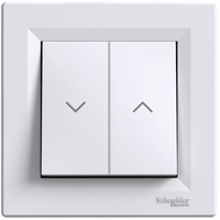 Rolloschalter mit Rahmen doppelt Asfora weiß