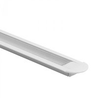 Aluminiumprofil für LED-Streifen weiß Einbau 2m mit transparenter Abdeckung und Ecolight-Endkappen