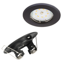 Halogen-Einbauleuchte GU10 MR16 OH14 rund schwarz matt Kobi