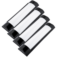 4x LED Panel Leuchte Aufputz Schwarz 30cm 9W 6500K Kaltweiß