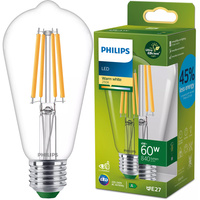 Edison LED Lampen E27 ST64 4W = 60W 840lm 2700K Warm Filament PHILIPS Ultra Efficient