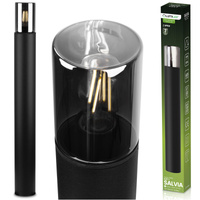 Stehende Gartenlampe für E27 Glühbirne Schwarzes Glas IP54 80 cm SALVIA LUMILED