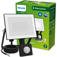 LED-Flutlicht-Reflektor 20W 2050lm 5000K IP65 mit Bewegungs- und Dämmerungssensor Schwarz Lois Philips