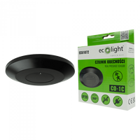Bewegungs- und Dämmerungsmelder PIR Aufputz-Deckensensor Schwarz 3m 360° CO Ecolight