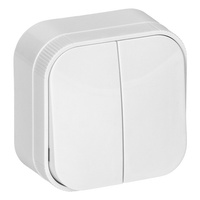 ToDo-Schalter Doppel-Kerzenständer Aufputzmontage IP20 ORNO WEISS