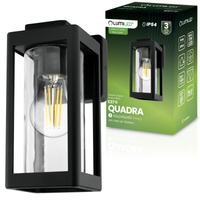 Wandleuchte Außen E27, Garten-Wandleuchte Schwarz QUADRA LUMILED