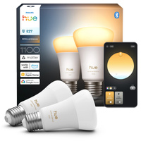 2x LED-Lampe E27 A60 8.1W = 75W 1100lm 1800-20000K CCT SMART Smart Bluetooth ZigBee Weißes Ambiente Philips HUE
