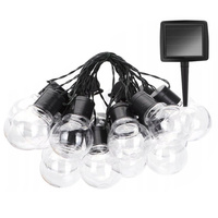 Solar Garland Garden DEKORATIVE Lichterkette 3,35m 10xLED TRANSPARENTE Kugeln 3000K