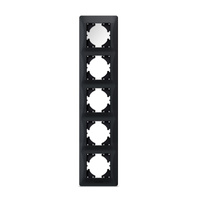 Horizontaler Rahmen für Steckdosen Fünffach Aufputz Schwarz BINERA VIDEX