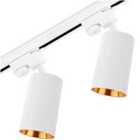 1m Stromschiene + 2x Schienenstrahler GU10 Weiß-Gold SAGI LUMILED