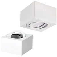 Aufputzleuchte HALOGEN SPOT 50 mm weiß quadratisch beweglich OH37S Kobi