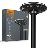 LED Street Solar Gartenlampe mit Bewegungssensor 15W 1400lm 3000K-5000K CCT Schwarz VL-GLSO-1254-S Videx