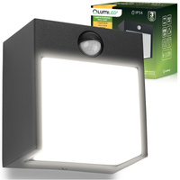 Garten Wandleuchte LED Außenwandleuchte PIR IP54 12W 3000K RUBUS LUMILED