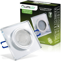 Glas-Einbaustrahler GU10, MR16 Einbauspot HALOGEN Quadrat Fest ARIEL LUMILED