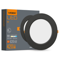 LED-Paneel Einbauleuchte 12W 1350lm 4000K Neutral Schwarz Videx