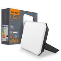 LED-Flutlicht 50W 4750lm 5000K Cold Black mit milchigem Schirm Videx