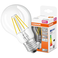 E27 A60 CL LED Lampen 4W = 40W 470lm 6500K Kalt 300° OSRAM STAR Filament