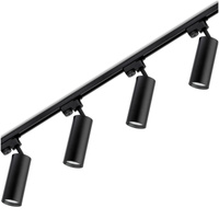 2m Stromschiene + 4x Schienenstrahler GU10 Schwarz RITI LUMILED