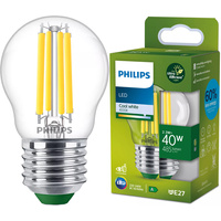 LED-Kugellampe E27 P45 2,3W = 40W 485lm 4000K neutrales Filament PHILIPS ultraeffizient