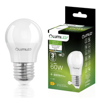 LED-Lampe E27 MAŁA KULKA 8W = 60W 4000K Neutrale Farbe 880lm CCD Weiß LUMILED