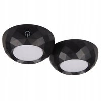 2x LED-Unterbauleuchte selbstklebend rund batteriebetrieben 4000K 3xAAA Schwarz