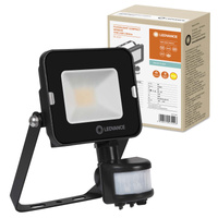 LED Fluter 10W 900lm 3000K IP65 Schwarz mit Bewegungs- und Dämmerungssensor LEDVANCE COMPACT V