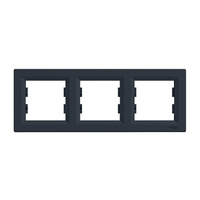 3-fach horizontaler Rahmen für die Triple Asphora Steckdose Anthrazit