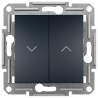 Rolloschalter ohne Rahmen doppelt Asfora Anthrazit