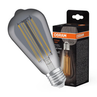 Dekorative LED-Lampe ST64 Edison E27 11W = 42W 500lm 1800K Warm 320° Smoke Filament Dimmbar Vintage 1906 Osram