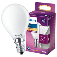 LED-Kugellampe E14 P45 6,5W = 60W 806lm 2700K warmes Filament milchig PHILIPS