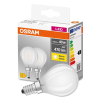 2PAK LED-Lampe E14 P45 4W = 40W 470lm 2700K Warm OSRAM Sockel