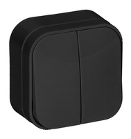 ToDo-Schalter Doppel-Kerzenständer Aufputzmontage IP20 ORNO SCHWARZ