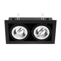 Unterputz-Halogen-Bewegliche Leuchte 2xGU10 ES111 Rechteckig Schwarz