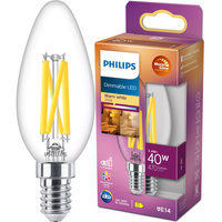 LED-Kerzenlampe E14 B35 3,4W = 40W 470lm 2700 warmes Filament PHILIPS dimmbar