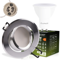 TRIX 3in1 GU10 6W 3000K Silber LUMILED runde Halogen-Einbauleuchte