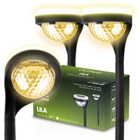 2x LED LILA Solar Garten Lampe Angetrieben Outdoor Dekorativ 3000K LUMILED