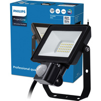 LED Fluter 20W 1900lm 4000K IP65 Schwarz mit Bewegungs- und Dämmerungssensor ProjectLine Fluter PHILIPS