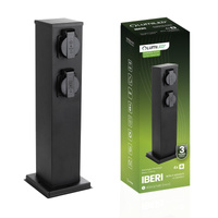 Gartenpfosten IBERI Outdoor Standing 230V 40cm 4x Netzsteckdose LUMILED