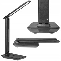 Tisch Verstellbare Schreibtischlampe LED 5W 400lm 3000-4000-6500K CCT Wiederaufladbar Schule Nachtlicht Dimmbar Ein/Aus Schalter Schwarz Kivo Masterled