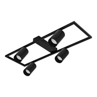 Kronleuchter Deckenleuchte Dekorativ 4x GU10 Schwarz Masterled