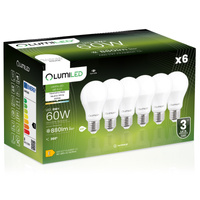 6x LED-Lampe E27 A60 8W = 60W 880lm 4000K Neutral 260° LUMILED