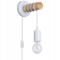 Spot E27 Weiß Braun Wand Hängeleuchte mit Eos Masterled Schalter