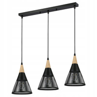 Masterled Deckenleuchte 3x E27 Schwarz Braun Hira Pendelleuchte