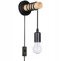 Spot E27 Hängelampe Schwarz Braun mit Eos Masterled Schalter