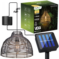 Solar-LED-Lampe, Hängelampe IP44 3000K Rattan VEXA LUMILED