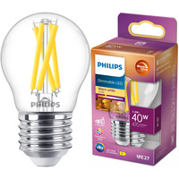 LED-Lampe E27 Ball P45 3.4W = 40W 470lm 2200-2700K Warm CRI90 FILAMENT Dimmbar WarmGlow Philips
