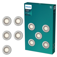 5x LED GU10 Einbauleuchte Fixed Aluminum Rund Nickel Peridot Philips