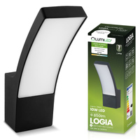 LED-Außenwandleuchte 10W, Fassadenleuchte IP44 4000K Schwarz LOGIA LUMILED