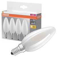 4x LED-Lampe B35 Kerze E14 4W = 40W 470lm 2700K Warm 300° BASE Osram