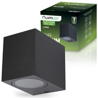 Wandleuchte Außen GU10, Garten-Wandleuchte Schwarz Quadratisch ALLIUM LUMILED